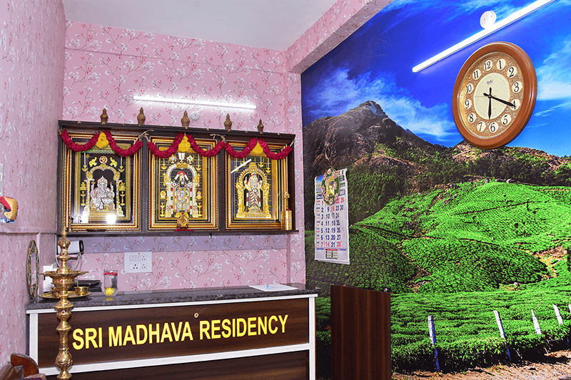 View of the stylish interior design in a standard room at Sri Madhava Residency